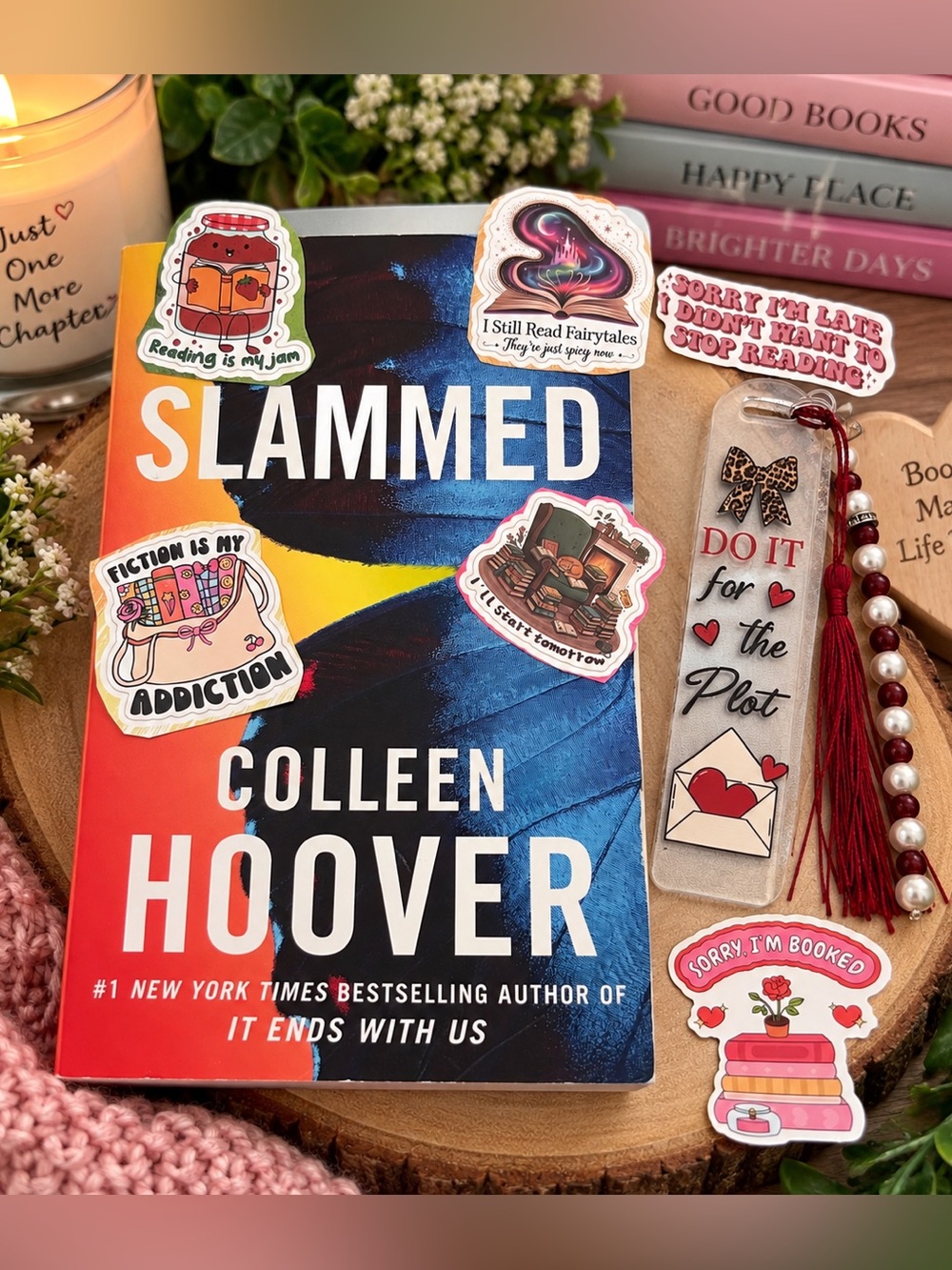 Slammed by Colleen Hoover/handcrafted bookmark bundle!